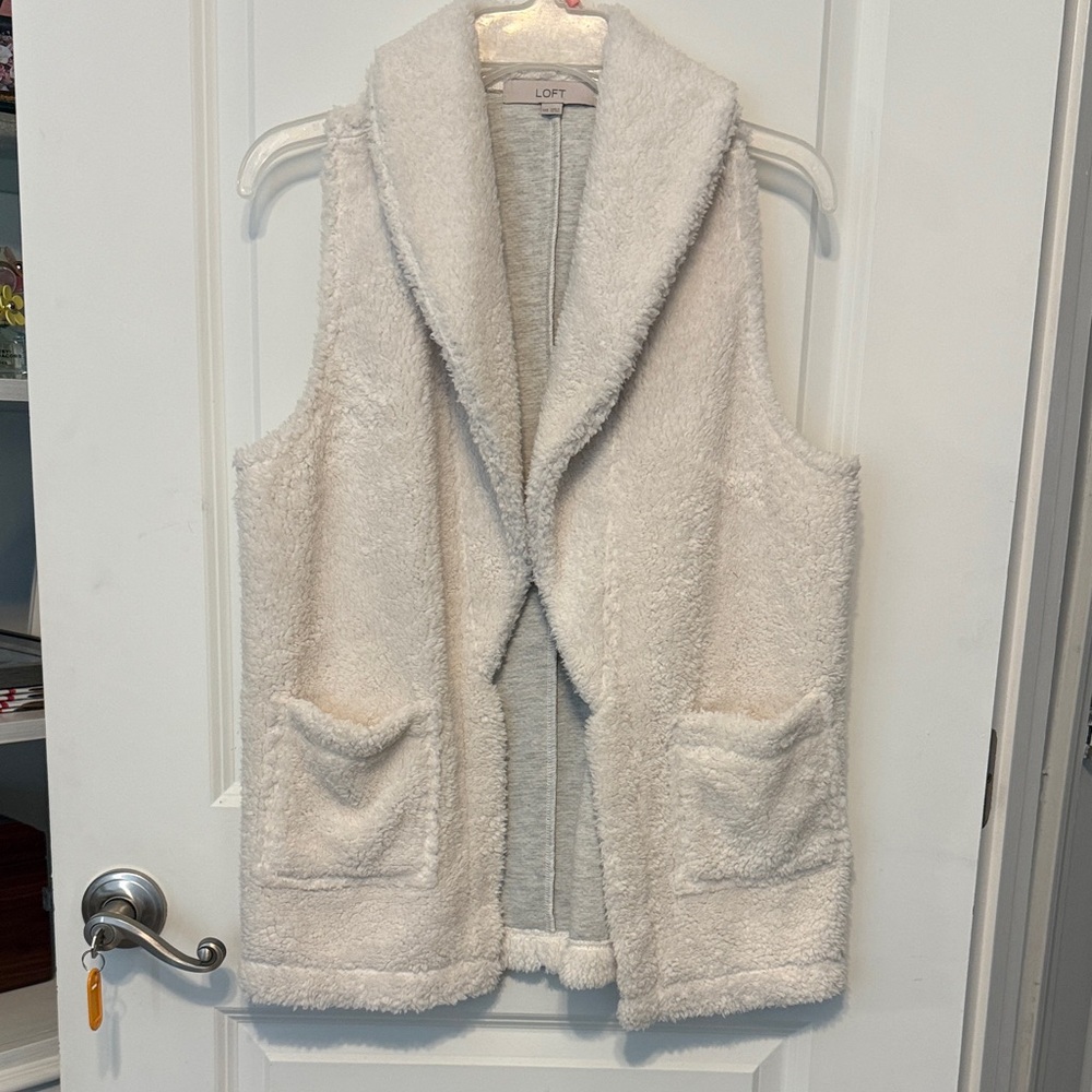 LOFT Cream Sherpa Vest